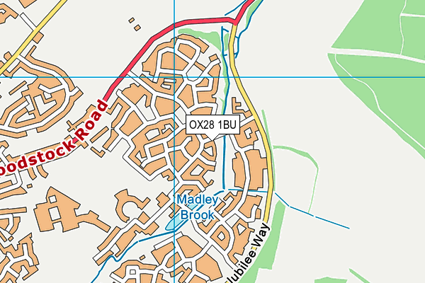 OX28 1BU map - OS VectorMap District (Ordnance Survey)