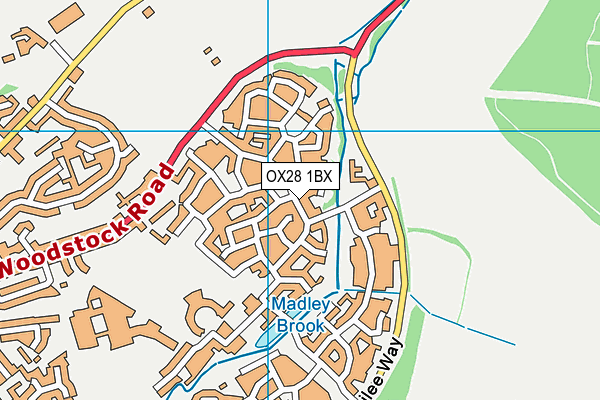 OX28 1BX map - OS VectorMap District (Ordnance Survey)