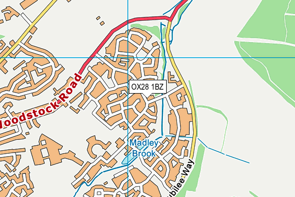 OX28 1BZ map - OS VectorMap District (Ordnance Survey)