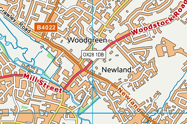 OX28 1DB map - OS VectorMap District (Ordnance Survey)