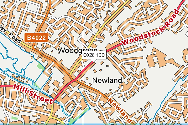 OX28 1DD map - OS VectorMap District (Ordnance Survey)