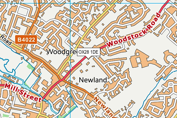 OX28 1DE map - OS VectorMap District (Ordnance Survey)