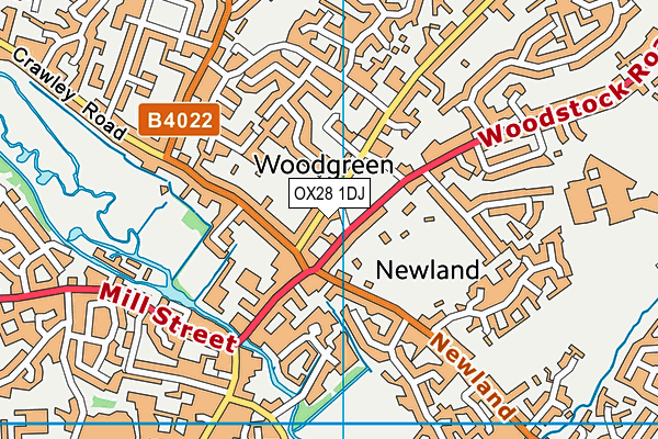 OX28 1DJ map - OS VectorMap District (Ordnance Survey)