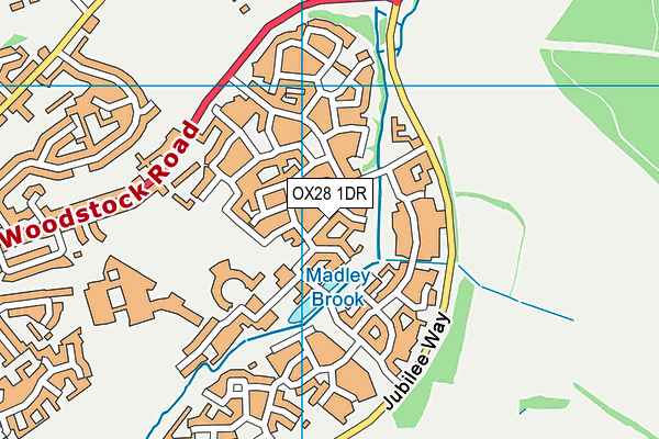 OX28 1DR map - OS VectorMap District (Ordnance Survey)