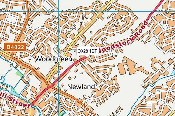 OX28 1DT map - OS VectorMap District (Ordnance Survey)