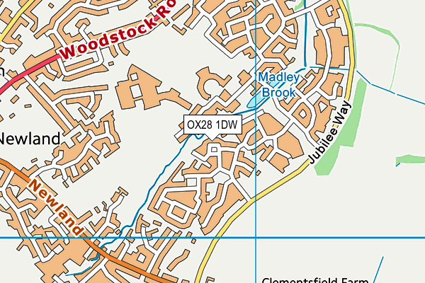 OX28 1DW map - OS VectorMap District (Ordnance Survey)