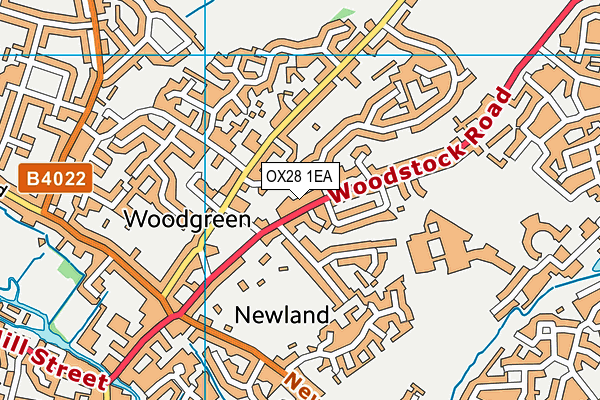 OX28 1EA map - OS VectorMap District (Ordnance Survey)