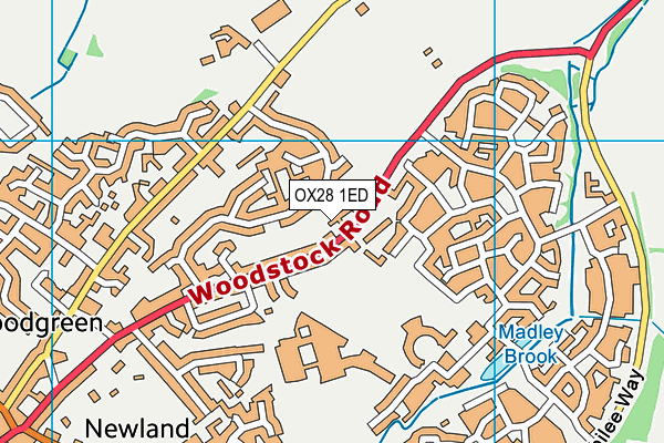 OX28 1ED map - OS VectorMap District (Ordnance Survey)