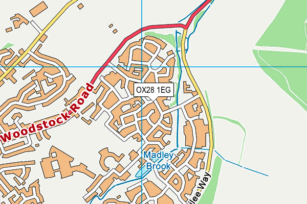 OX28 1EG map - OS VectorMap District (Ordnance Survey)