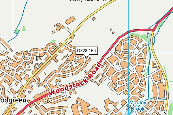 OX28 1EU map - OS VectorMap District (Ordnance Survey)