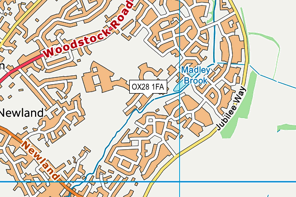 OX28 1FA map - OS VectorMap District (Ordnance Survey)