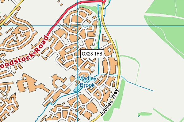 OX28 1FB map - OS VectorMap District (Ordnance Survey)