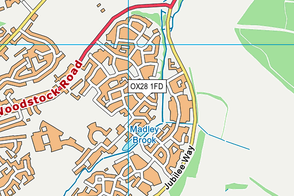 OX28 1FD map - OS VectorMap District (Ordnance Survey)