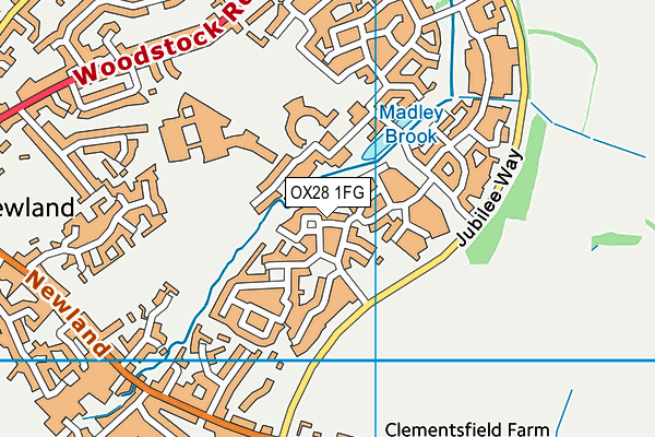 OX28 1FG map - OS VectorMap District (Ordnance Survey)