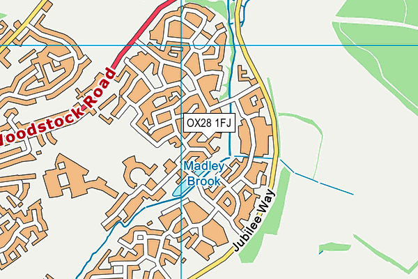 OX28 1FJ map - OS VectorMap District (Ordnance Survey)