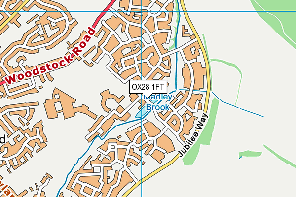 OX28 1FT map - OS VectorMap District (Ordnance Survey)