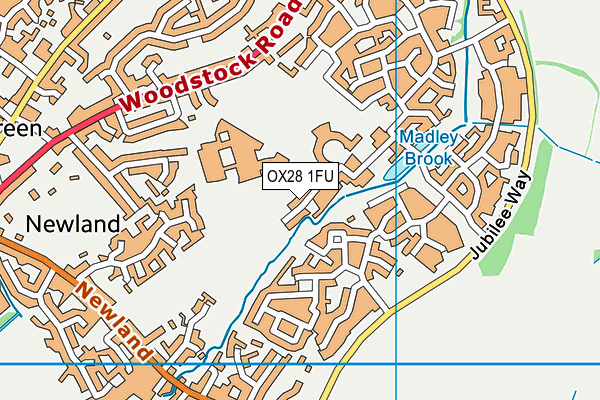 OX28 1FU map - OS VectorMap District (Ordnance Survey)