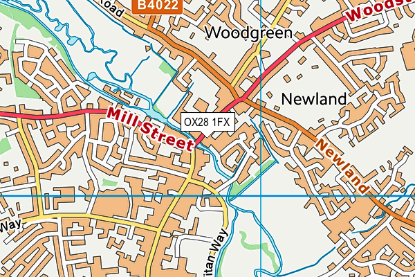 OX28 1FX map - OS VectorMap District (Ordnance Survey)