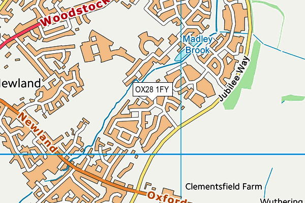 OX28 1FY map - OS VectorMap District (Ordnance Survey)