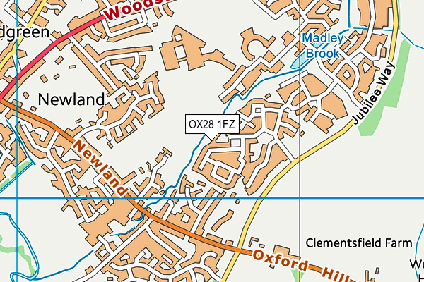 OX28 1FZ map - OS VectorMap District (Ordnance Survey)