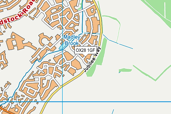 OX28 1GF map - OS VectorMap District (Ordnance Survey)