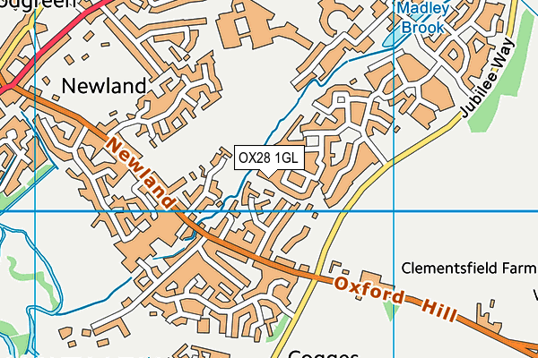 OX28 1GL map - OS VectorMap District (Ordnance Survey)