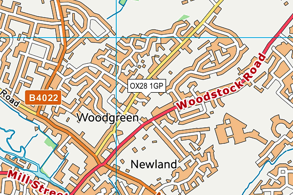 OX28 1GP map - OS VectorMap District (Ordnance Survey)