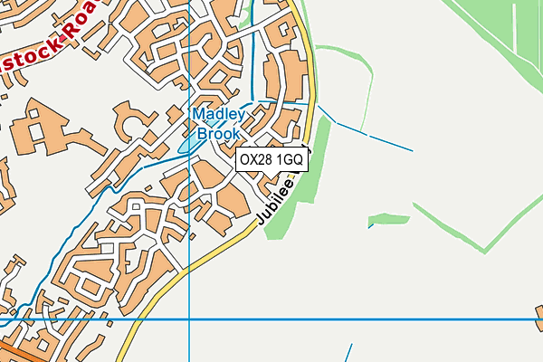 OX28 1GQ map - OS VectorMap District (Ordnance Survey)