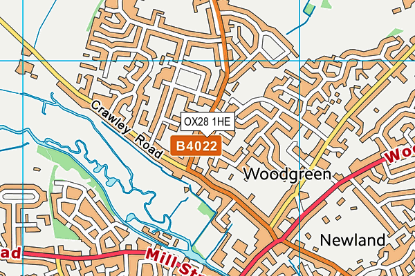 OX28 1HE map - OS VectorMap District (Ordnance Survey)