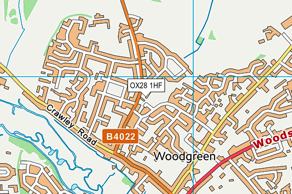 OX28 1HF map - OS VectorMap District (Ordnance Survey)