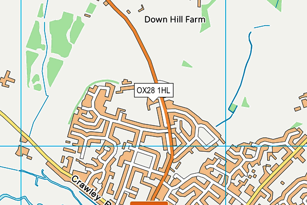 Witney Community Primary School map (OX28 1HL) - OS VectorMap District (Ordnance Survey)