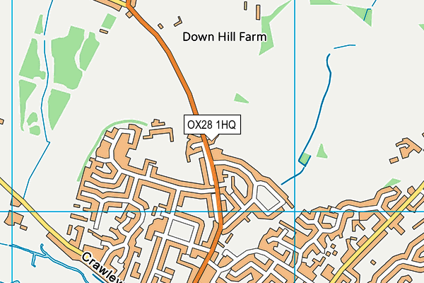 OX28 1HQ map - OS VectorMap District (Ordnance Survey)