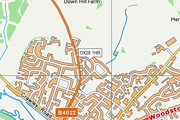 OX28 1HR map - OS VectorMap District (Ordnance Survey)