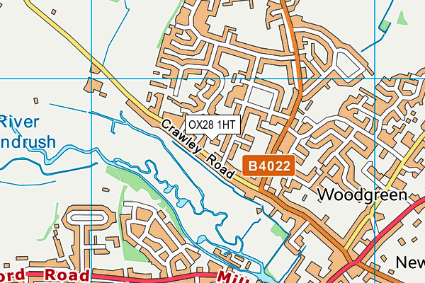 OX28 1HT map - OS VectorMap District (Ordnance Survey)