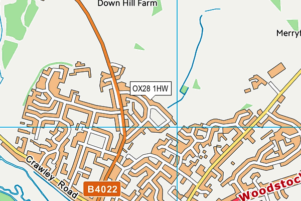 OX28 1HW map - OS VectorMap District (Ordnance Survey)