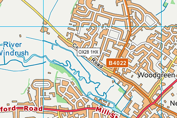 OX28 1HX map - OS VectorMap District (Ordnance Survey)