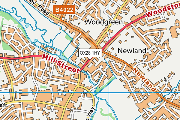 OX28 1HY map - OS VectorMap District (Ordnance Survey)