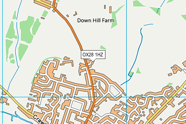 OX28 1HZ map - OS VectorMap District (Ordnance Survey)