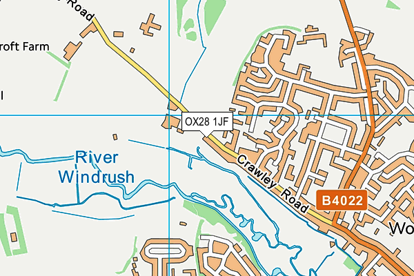 OX28 1JF map - OS VectorMap District (Ordnance Survey)