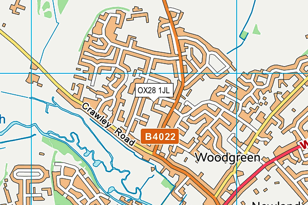 OX28 1JL map - OS VectorMap District (Ordnance Survey)