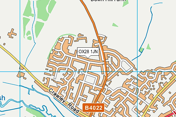 OX28 1JN map - OS VectorMap District (Ordnance Survey)