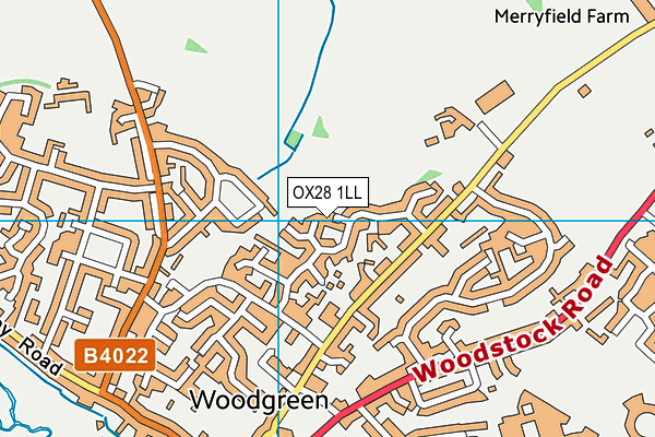 OX28 1LL map - OS VectorMap District (Ordnance Survey)