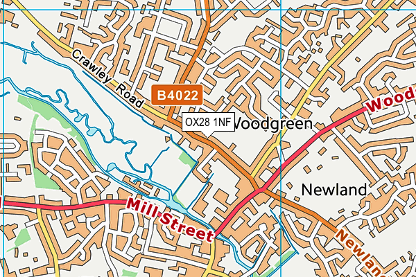 OX28 1NF map - OS VectorMap District (Ordnance Survey)