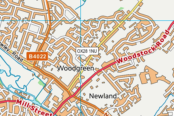 OX28 1NU map - OS VectorMap District (Ordnance Survey)