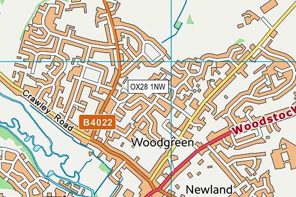 OX28 1NW map - OS VectorMap District (Ordnance Survey)