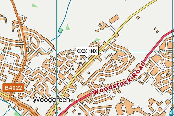 OX28 1NX map - OS VectorMap District (Ordnance Survey)