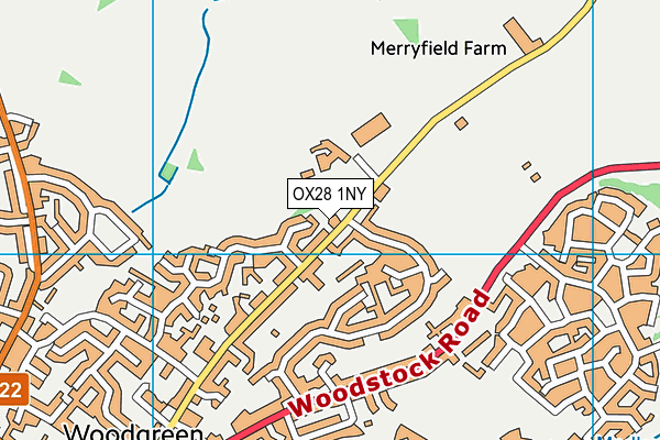 OX28 1NY map - OS VectorMap District (Ordnance Survey)