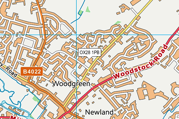 OX28 1PB map - OS VectorMap District (Ordnance Survey)