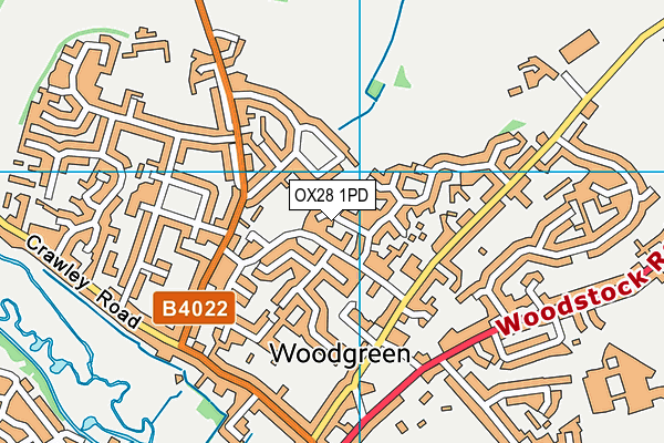 OX28 1PD map - OS VectorMap District (Ordnance Survey)
