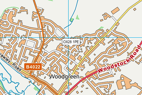 OX28 1PE map - OS VectorMap District (Ordnance Survey)